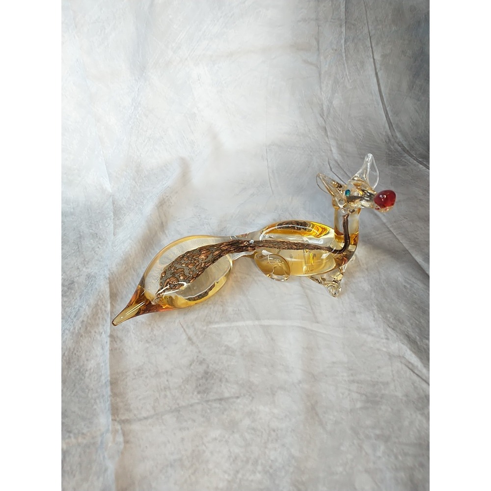Vintage J.I. Co Murano Glass Fox Figurine Large Piece Good Condition - Picture 5 of 16